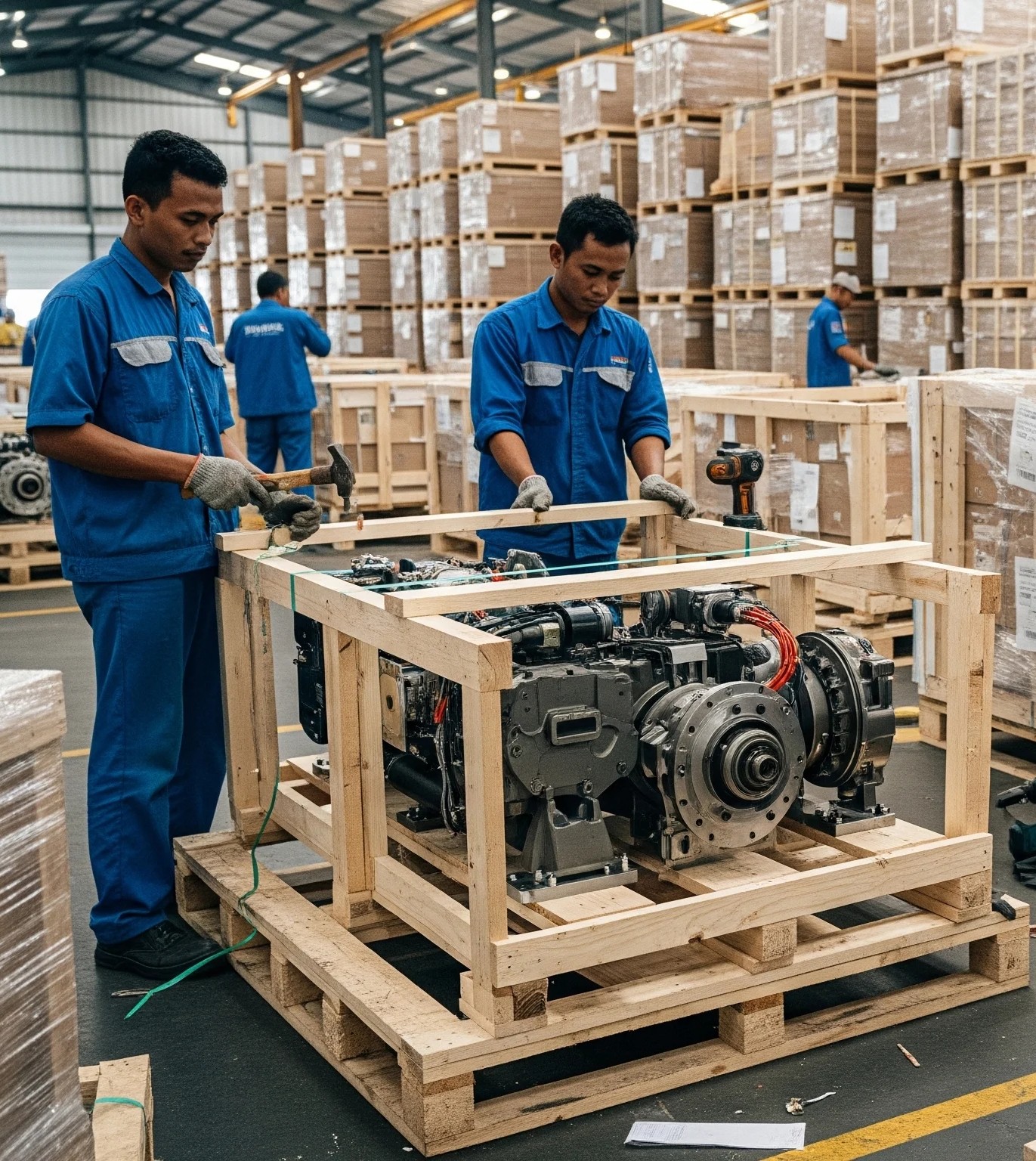 Proses packing kayu ABSLogistic